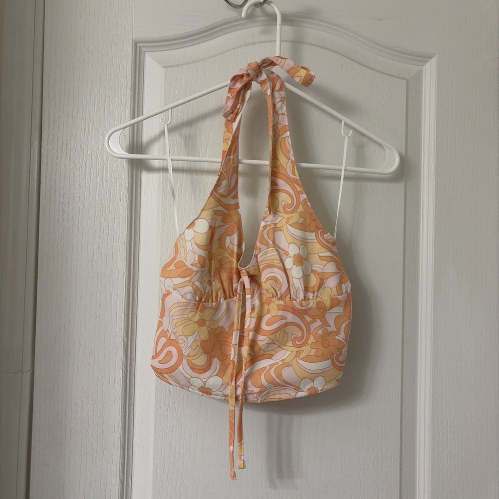 Hollister Babydoll Hippie Floral Halter‎ Top Size XS